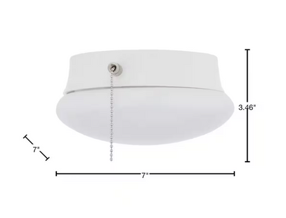Commercial Electric Spin Light 7 in. Closet Light with Pull Chain LED Flush Mount Ceiling Light 830 Lumens 4000K Bright White Basement Light