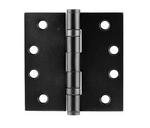4" X 4" Square Steel Heavy Duty Ball Bearing Hinge in Flat Black (2 Pack)