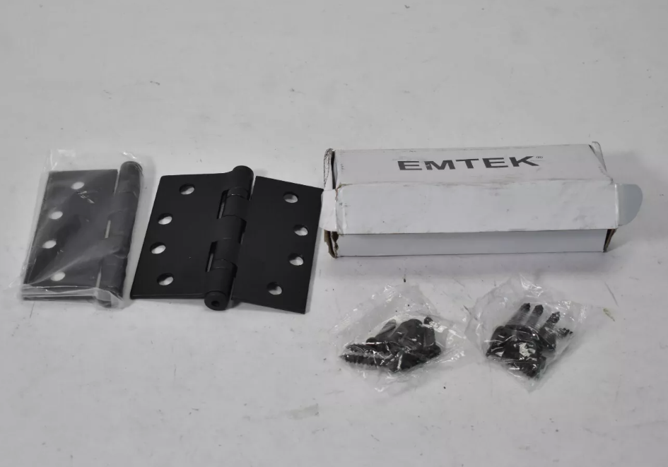 4" X 4" Square Steel Heavy Duty Ball Bearing Hinge in Flat Black (2 Pack)