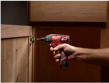 Milwaukee M12 12V Lithium-Ion Cordless 1/4 in. Hex Screwdriver Kit with Two 1.5Ah Batteries, Charger and Tool Bag