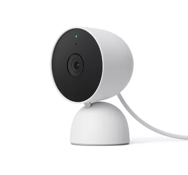 Google Nest Cam - Indoor Wired Smart Home Security Camera - Snow