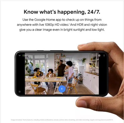 Google Nest Cam - Indoor Wired Smart Home Security Camera - Snow