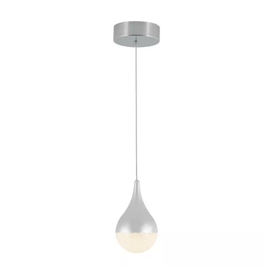 Artika Glitzer 6.5-Watt 1 Light Chrome Modern Integrated LED Mini Pendant Light Fixture for Kitchen Island