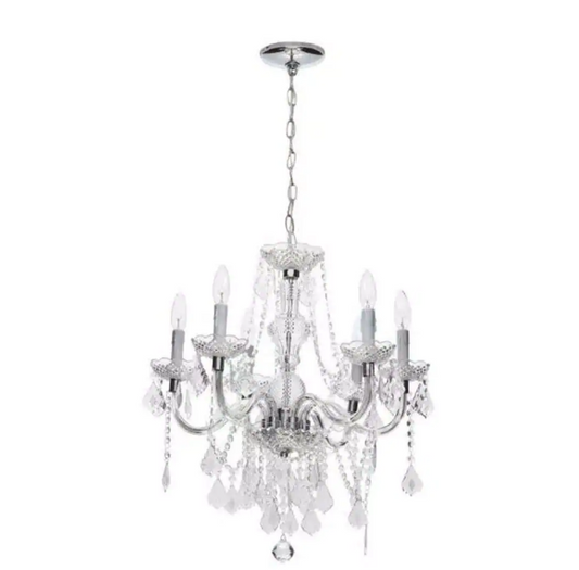 Hampton Bay Maria Theresa 6-Light Chrome with Clear Acrylic Chandelier