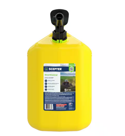 Scepter 5 gal. Smart Control Diesel Can with Rear Handle, Yellow Fuel Container
