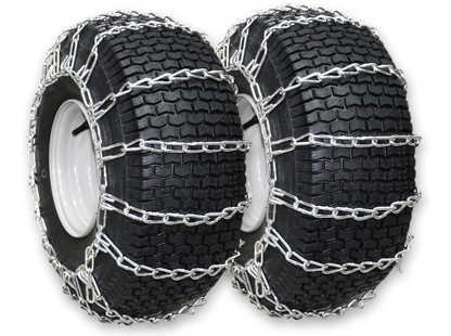 OakTen Set of 2 Snow Tire Chains for Lawn Garden Tractor, Mower, and Rider – 18x9.5x8 | 2 Link Design, Fits John Deere, Peerless, Columbia, Poulan Pro, and Hus 1062256 490-241-0022 TY15717 LA018AR