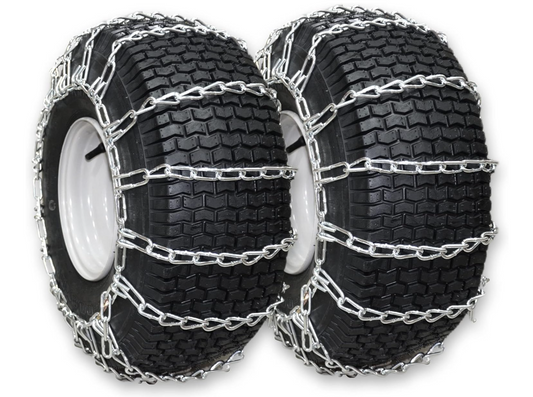 OakTen Set of 2 16x6.5x8 Tire Chains for Lawn Garden Tractors Mowers and Rider, 2-Link Lawn Tractors Tire Chains