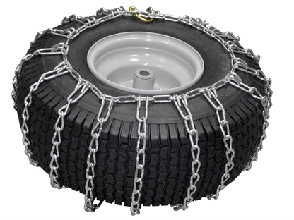 OakTen Set of 2 Snow Tire Chains for Lawn Garden Tractor, Mower, and Rider – 18x9.5x8 | 2 Link Design, Fits John Deere, Peerless, Columbia, Poulan Pro, and Hus 1062256 490-241-0022 TY15717 LA018AR