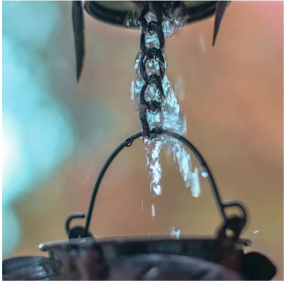 Trademark Innovations Rain Chain Copper Colored Bucket with Dragonfly Design for Gutters and Downspouts