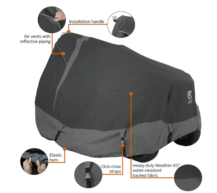 Classic Accessories Heavy-Duty Riding Lawn Tractor Cover