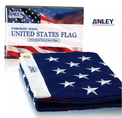 ANLEY EverStrong 5 ft. x 8 ft. American US Heavy-Duty Nylon Flags Embroidered Stars and Sewn Stripes USA with Brass Grommets