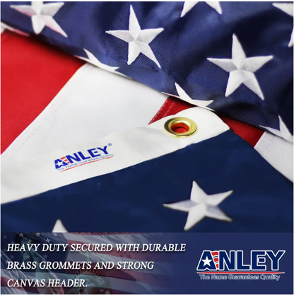 ANLEY EverStrong 5 ft. x 8 ft. American US Heavy-Duty Nylon Flags Embroidered Stars and Sewn Stripes USA with Brass Grommets