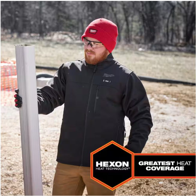 Milwaukee Men's Large M12 12-Volt Lithium-Ion Cordless Tough Shell Black Heated Jacket with (1) 3.0 Ah Battery and Charger