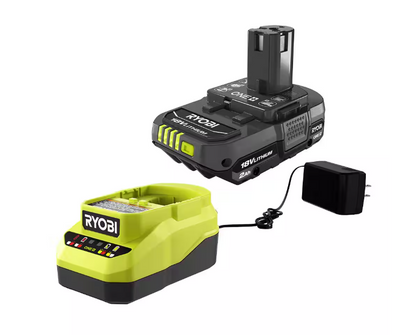 RYOBI ONE+ 18V Lithium-Ion 2.0 Ah Compact Battery and Charger Starter Kit