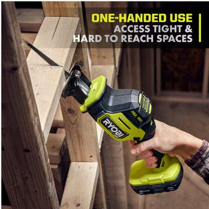 RYOBI ONE+ HP 18V Brushless Cordless Compact 2-Tool Combo Kit with Drill/Driver, One-Handed Recip Saw, 2 Ah Battery, & Charger