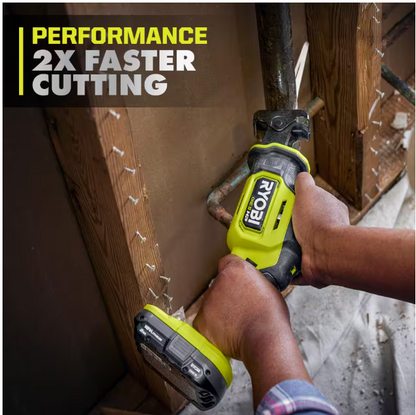 RYOBI ONE+ HP 18V Brushless Cordless Compact 2-Tool Combo Kit with Drill/Driver, One-Handed Recip Saw, 2 Ah Battery, & Charger