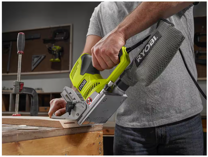 RYOBI 6 Amp Corded AC Biscuit Joiner Kit with Dust Collector and Bag