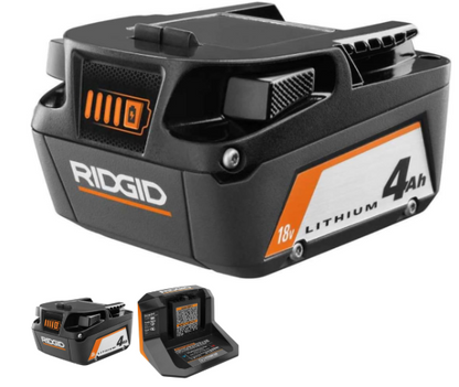 RIDGID 18V MAX Output Starter Kit with (2) 4.0 Ah Batteries and Charger