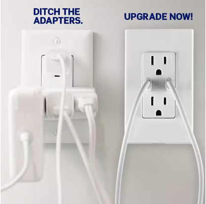 Leviton Decora 15 Amp Tamper Resistant Duplex Outlet with 60W USB-C Power Delivery Charger, White (1-Pack) T5636-BW