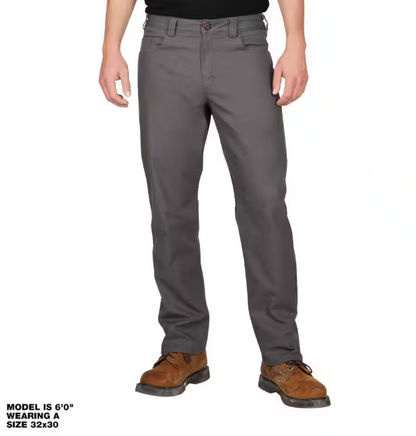 Milwaukee Men's 32 in. x 32 in. Gray Cotton/Polyester/Spandex Flex Work Pants with 6 Pockets