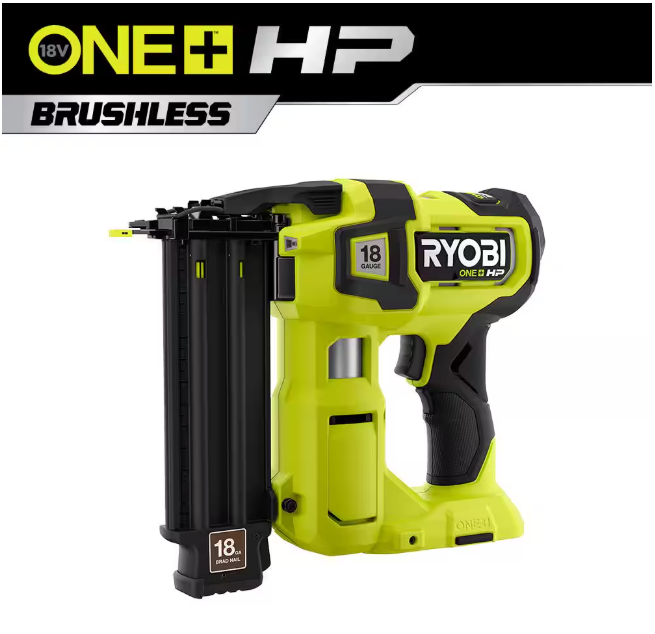 RYOBI ONE+ HP 18V 18-Gauge Brushless Cordless AirStrike Brad Nailer (Tool Only)