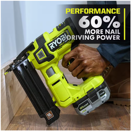 RYOBI ONE+ HP 18V 18-Gauge Brushless Cordless AirStrike Brad Nailer (Tool Only)