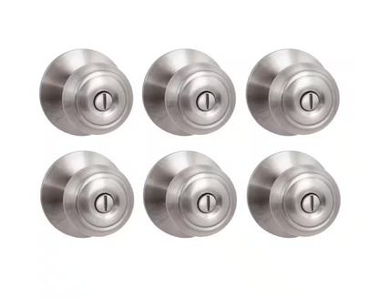 Defiant Hartford Satin Nickel Bed/Bath Door Knob Contractor Pack (6-Pack)