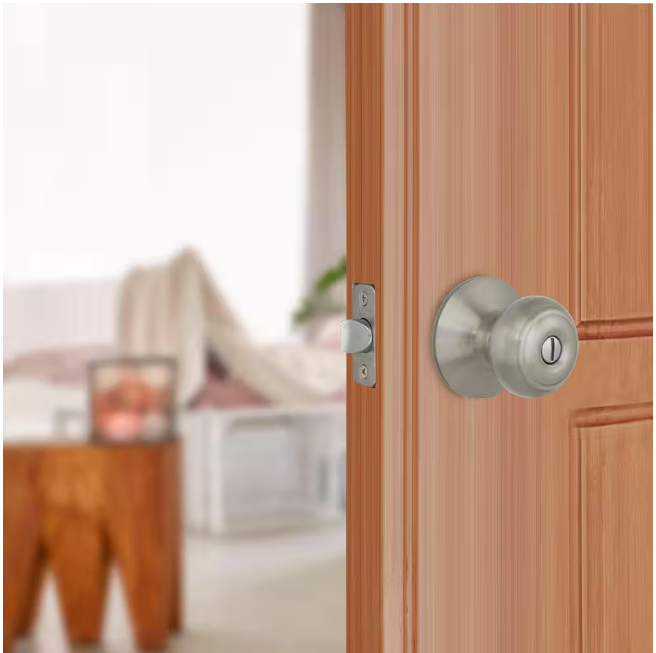 Defiant Hartford Satin Nickel Bed/Bath Door Knob Contractor Pack (6-Pack)