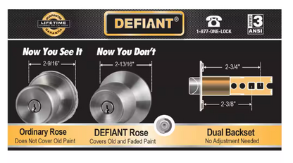 Defiant Hartford Satin Nickel Bed/Bath Door Knob Contractor Pack (6-Pack)
