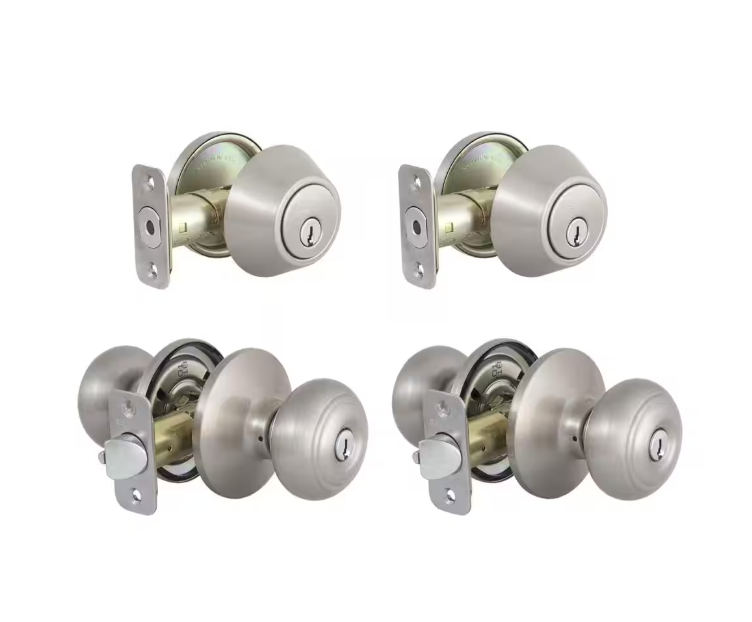 Defiant Hartford Satin Nickel Single Cylinder Keyed Entry Project Pack