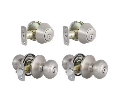 Defiant Hartford Satin Nickel Single Cylinder Keyed Entry Project Pack
