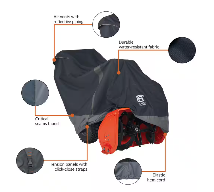 Classic Accessories StormPro RainProof 47 in. L x 31 in. W x 40 in. H Heavy-Duty Snow Thrower Cover