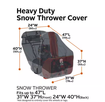 Classic Accessories StormPro RainProof 47 in. L x 31 in. W x 40 in. H Heavy-Duty Snow Thrower Cover