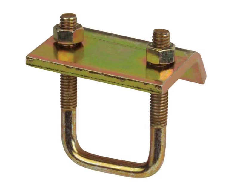 (2-Pack) Superstrut 3-3/16 in. Channel to Beam Strut Clamp with U-Bolt - Gold Galvanized (Strut Fitting)