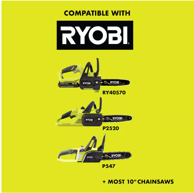RYOBI 10 in. 0.043-Gauge Replacement Chainsaw Chain, 40 Links (Single-Pack)
