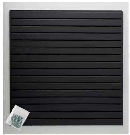 Jifram Easy Living 4 ft. x 4 ft. or 8 ft. x 2 ft. Black Plastic Slat Wall Kit