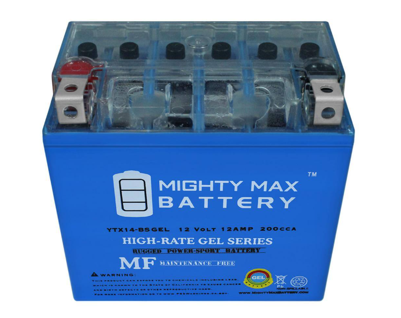 MIGHTY MAX BATTERY YTX14-BS GEL Battery Replacement for Honda Pioneer 700 14,2019-2020