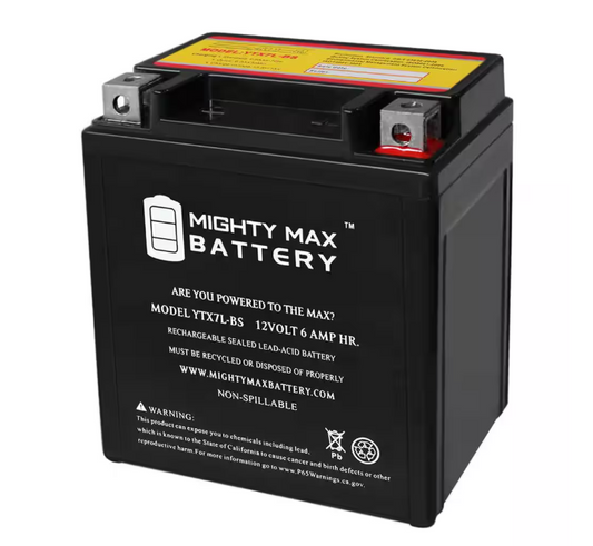 MIGHTY MAX BATTERY YTX7L-BS 12v 6Ah Battery for Suzuki 250 GZ250 1999-2012