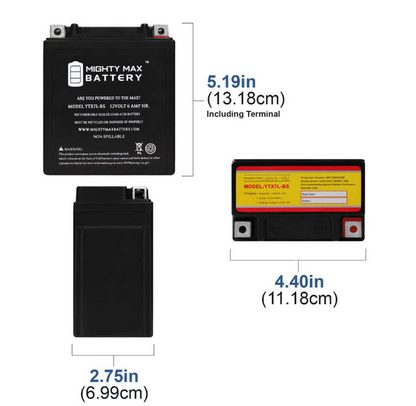 MIGHTY MAX BATTERY YTX7L-BS 12v 6Ah Battery for Suzuki 250 GZ250 1999-2012