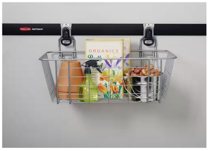 Rubbermaid Fasttrack Garage 24 in. H x 13.13 in. W Wire Mesh Basket,Wall Mounted Storage, Organization Track System for Home/Garage