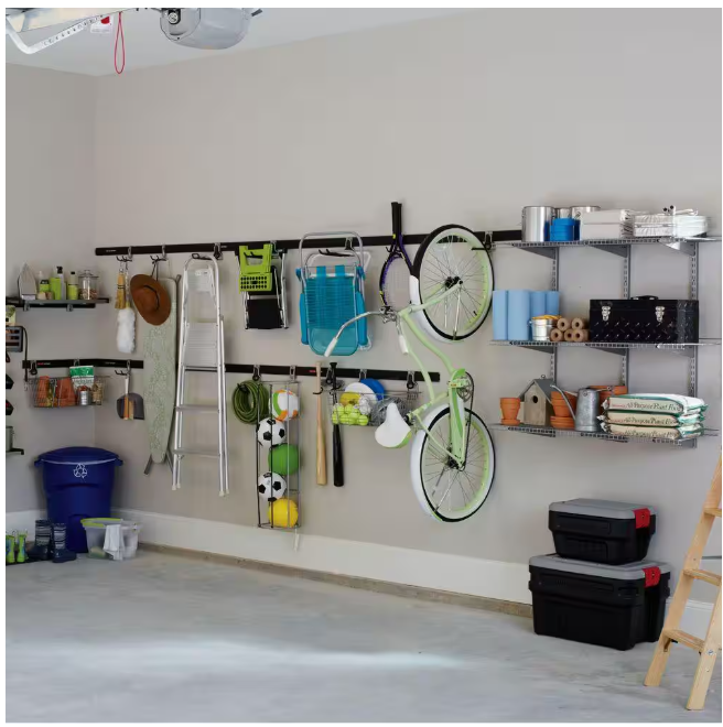 Rubbermaid Fasttrack Garage 24 in. H x 13.13 in. W Wire Mesh Basket,Wall Mounted Storage, Organization Track System for Home/Garage
