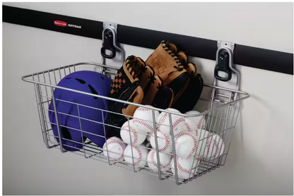 Rubbermaid Fasttrack Garage 24 in. H x 13.13 in. W Wire Mesh Basket,Wall Mounted Storage, Organization Track System for Home/Garage