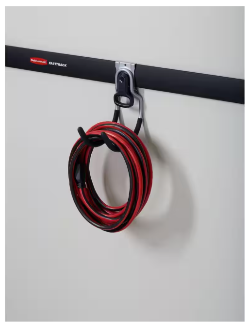 2-Pack Rubbermaid Fasttrack Garage Utility Hook, 50 lbs. Capacity, Wall Mounted Storage and Organization System for Home/Garage