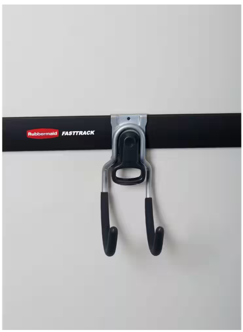 2-Pack Rubbermaid Fasttrack Garage Utility Hook, 50 lbs. Capacity, Wall Mounted Storage and Organization System for Home/Garage