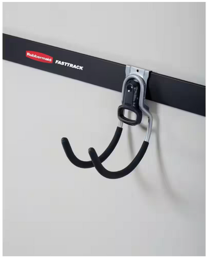 2-Pack Rubbermaid Fasttrack Garage Utility Hook, 50 lbs. Capacity, Wall Mounted Storage and Organization System for Home/Garage