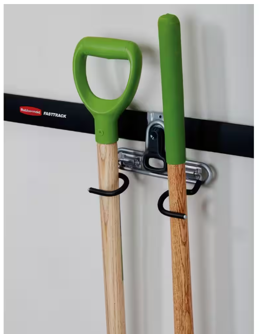 (4-Pack) Rubbermaid Fasttrack Garage Dual Handle Utility Hook,50 lbs. Capacity, Wall Mounted Storage and Organization