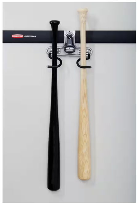 (4-Pack) Rubbermaid Fasttrack Garage Dual Handle Utility Hook,50 lbs. Capacity, Wall Mounted Storage and Organization