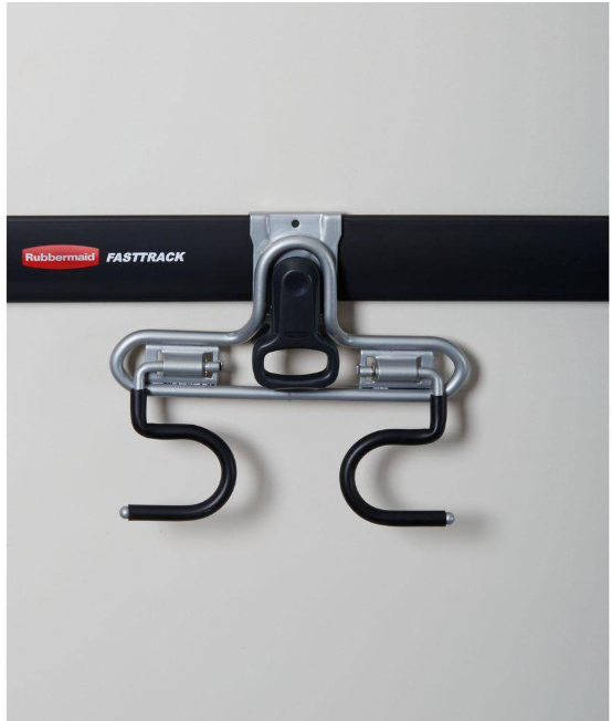 (4-Pack) Rubbermaid Fasttrack Garage Dual Handle Utility Hook,50 lbs. Capacity, Wall Mounted Storage and Organization