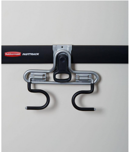 (4-Pack) Rubbermaid Fasttrack Garage Dual Handle Utility Hook,50 lbs. Capacity, Wall Mounted Storage and Organization