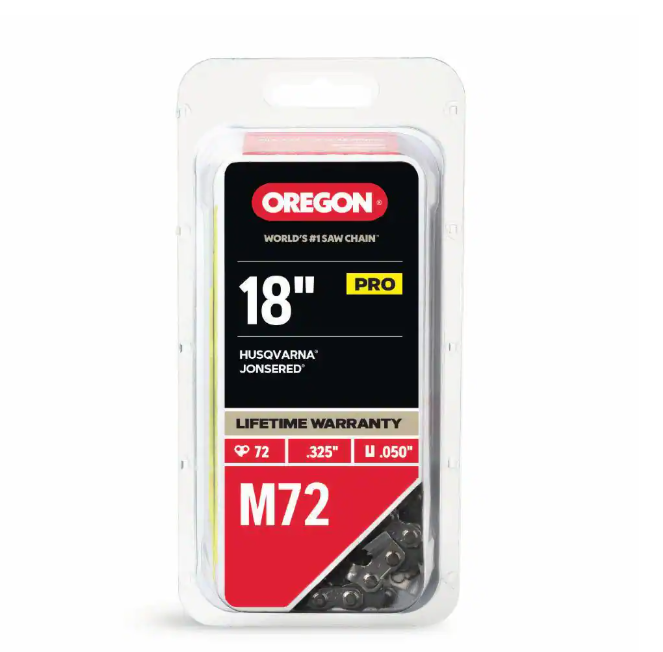 Oregon M72 Chainsaw Chain for 18 in. Bar, Fits Echo, Husqvarna, Dolmar, Jonsered, Craftsman, Makita and others